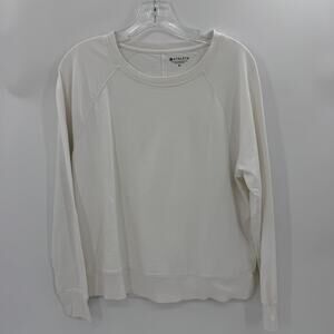ATHLETA Sundown Sweatshirt Size M White Lightweight Long Sleeve Layering Shirt